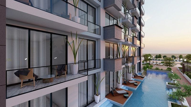 Студия 50 м² с видом на море в масштабном курортном комплексе в Газиверене - фото № 3