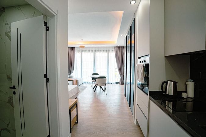 Студия Penthouse 38 м2 с балконом и террасой в красивом комплексе в Каршияке - фото № 6