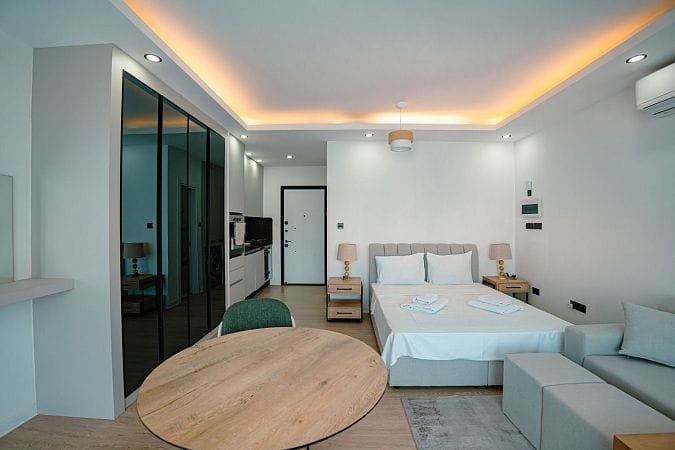 Студия Penthouse 38 м2 с балконом и террасой в красивом комплексе в Каршияке - фото № 8