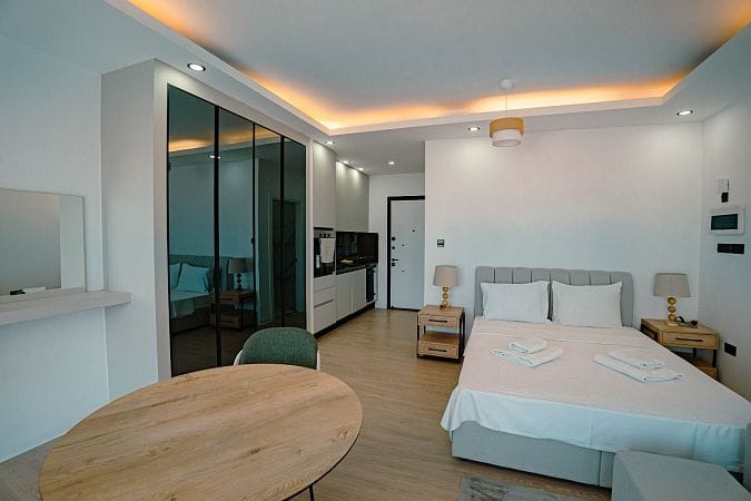 Студия Penthouse 38 м2 с балконом и террасой в красивом комплексе в Каршияке - фото № 9