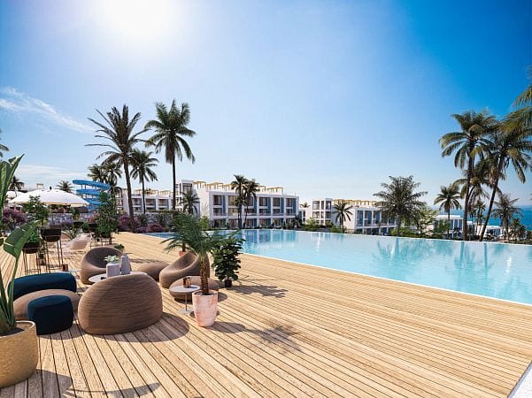 Студия 46 м² с балконом 6 м² в комплексе у моря - фото № 13