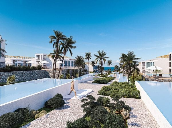 Студия 46 м² с балконом 6 м² в комплексе у моря - фото № 22