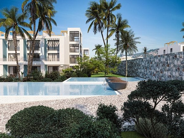 Студия 46 м² с балконом 6 м² в комплексе у моря - фото № 35