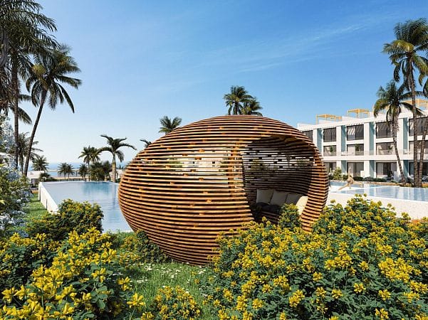 Студия 46 м² с балконом 6 м² в комплексе у моря - фото № 39