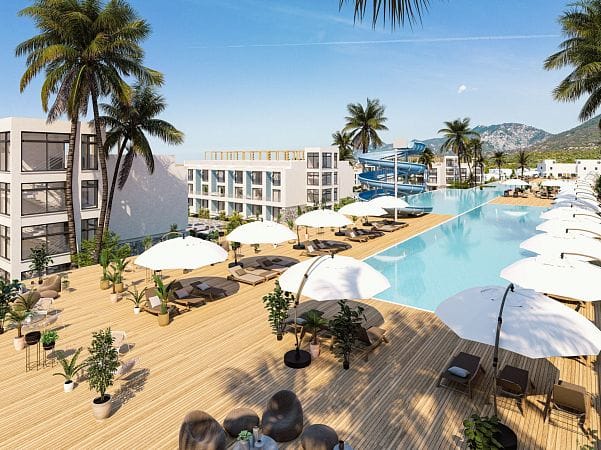 Студия 46 м² с балконом 6 м² в комплексе у моря - фото № 56