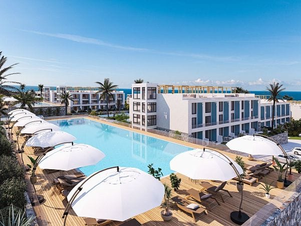 Студия 46 м² с балконом 6 м² в комплексе у моря - фото № 59