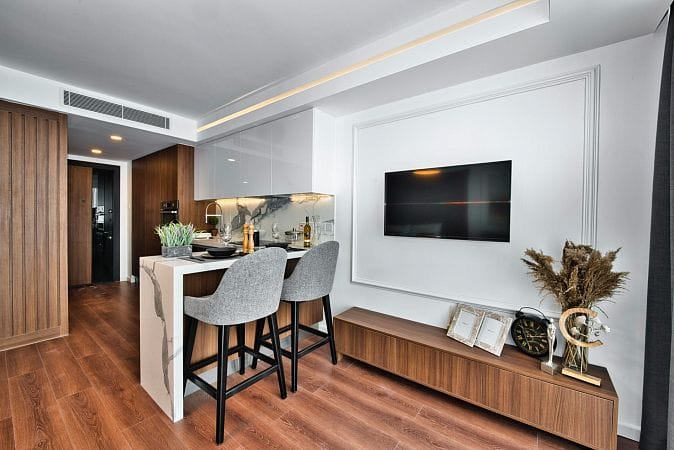 Студия 53 м² с террасой в элитном комплексе в 700 метрах от пляжа - фото № 3