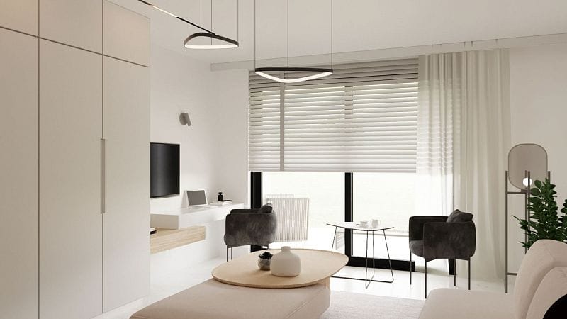 Студия 48 м² с двумя балконами в живописном комплексе - фото № 5