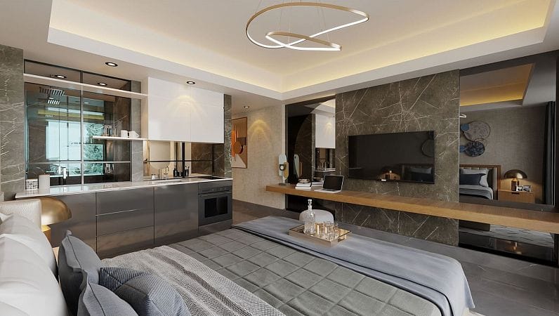 Студия 42 м² с балконом в люкс-проекте всего в 500 метрах от моря! - фото № 6