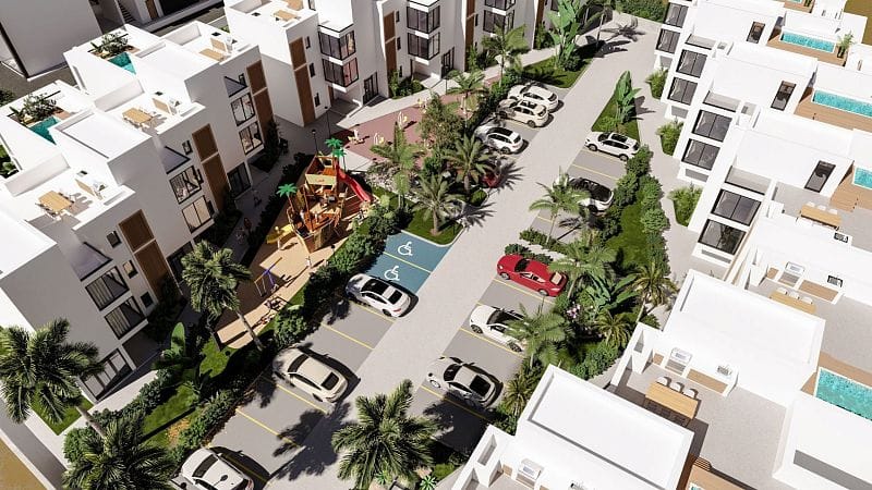 2-комнатные апартаменты 93 м² с двумя террасами и бассейном в 300 метрах от моря! - фото № 15