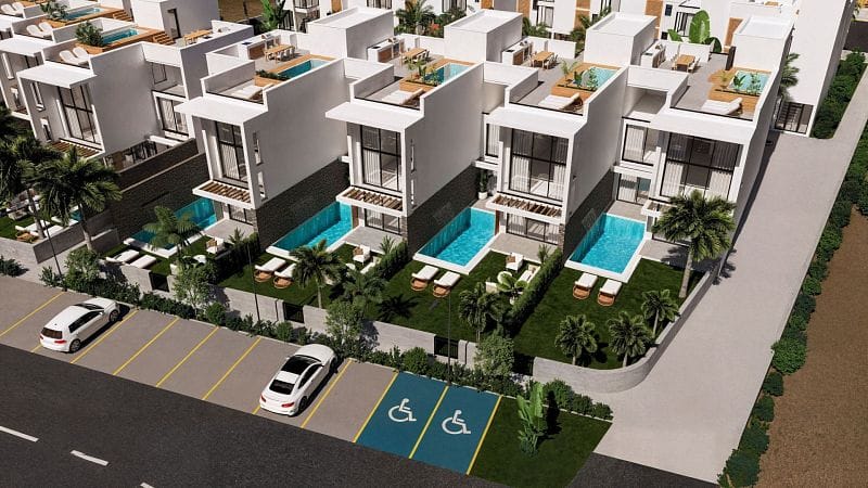 2-комнатные апартаменты 93 м² с двумя террасами и бассейном в 300 метрах от моря! - фото № 23