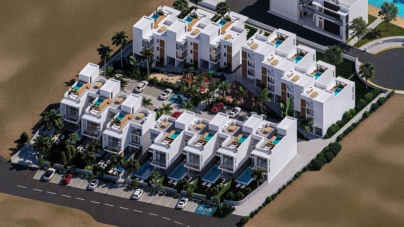 2-комнатные апартаменты 93 м² с двумя террасами и бассейном в 300 метрах от моря! - фото № 28
